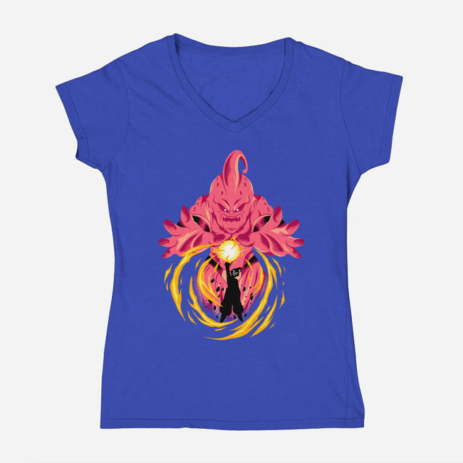 Sweet Evil Kid-Womens-V-Neck-Tee-spoilerinc