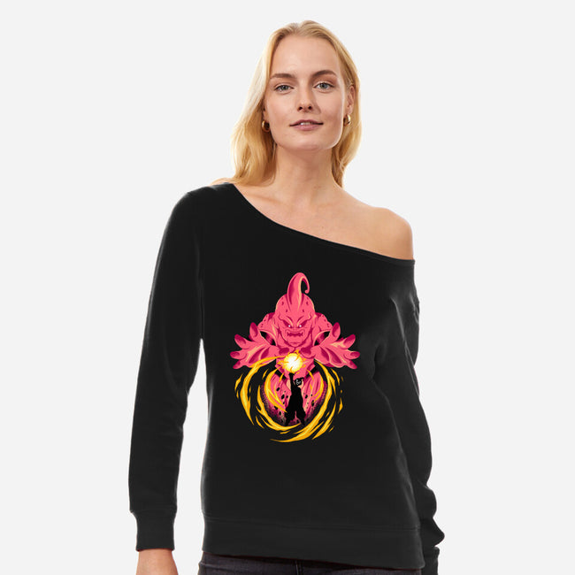 Sweet Evil Kid-Womens-Off Shoulder-Sweatshirt-spoilerinc