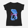 Smiling God-Womens-V-Neck-Tee-spoilerinc