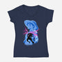 Smiling God-Womens-V-Neck-Tee-spoilerinc