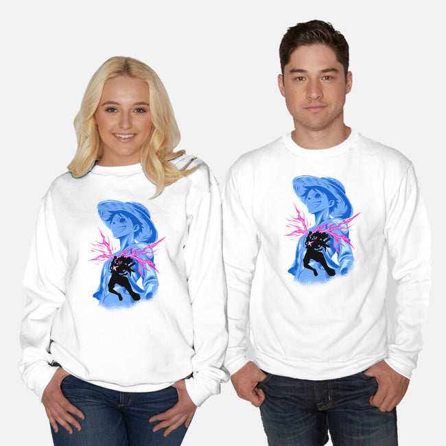 Smiling God-Unisex-Crew Neck-Sweatshirt-spoilerinc