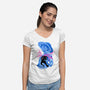 Smiling God-Womens-V-Neck-Tee-spoilerinc