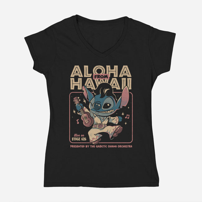 Aloha From Hawaii-Womens-V-Neck-Tee-Arigatees