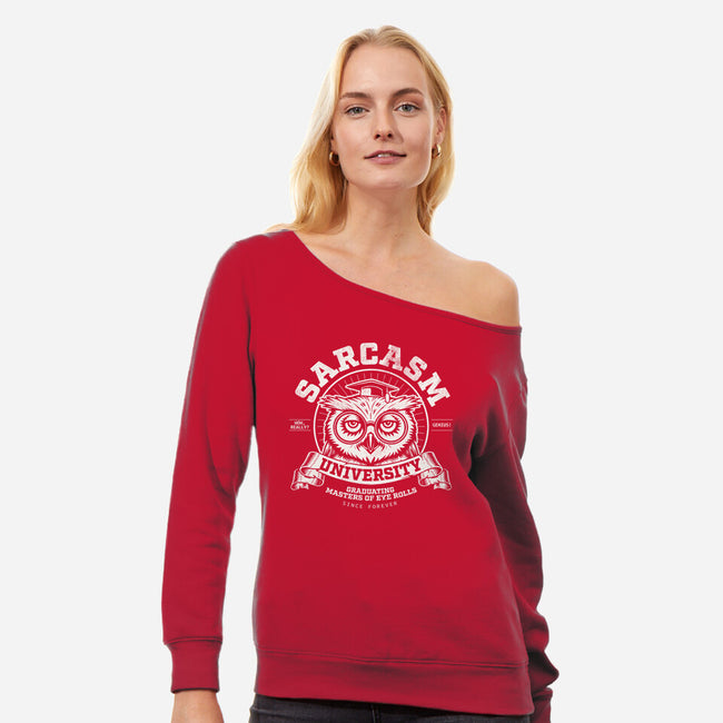 Sarcasm University-Womens-Off Shoulder-Sweatshirt-Popnotic