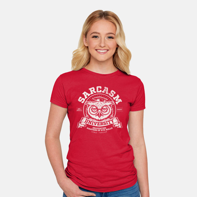 Sarcasm University-Womens-Fitted-Tee-Popnotic