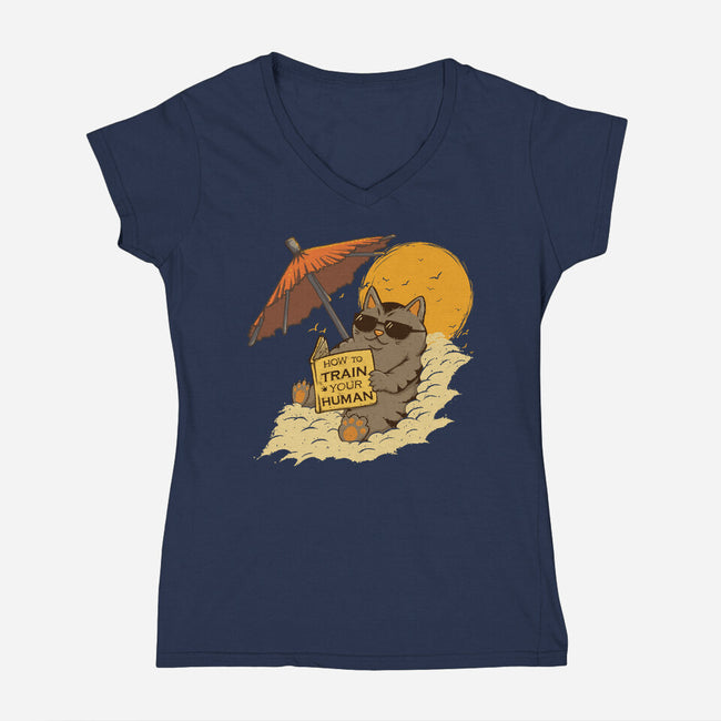 How To Train Your Human-Womens-V-Neck-Tee-Ionfox