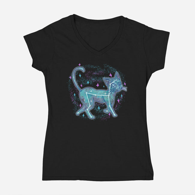 Luna Constellation-Womens-V-Neck-Tee-nickzzarto