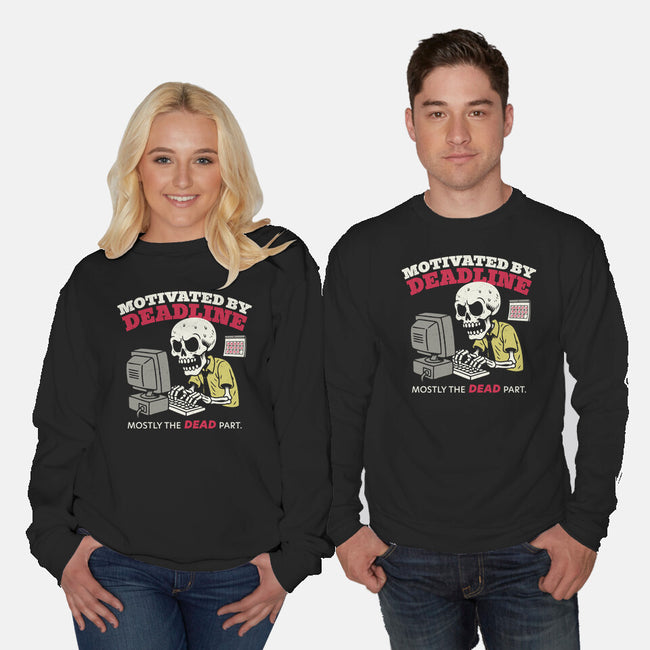 Motivated By Deadline-Unisex-Crew Neck-Sweatshirt-Popnotic