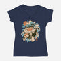 Turtle Sushi-Womens-V-Neck-Tee-ilustrata