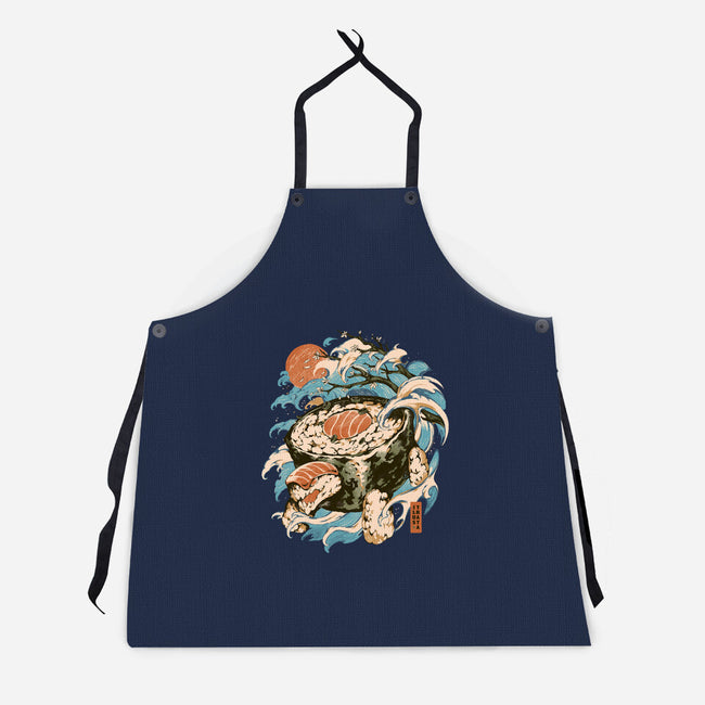 Turtle Sushi-Unisex-Kitchen-Apron-ilustrata