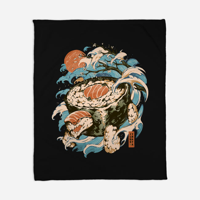 Turtle Sushi-None-Fleece-Blanket-ilustrata