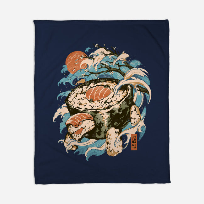 Turtle Sushi-None-Fleece-Blanket-ilustrata
