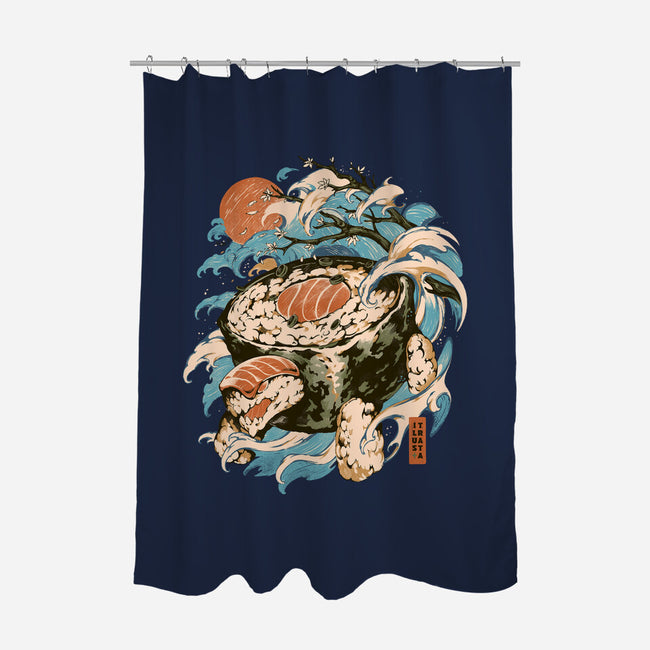 Turtle Sushi-None-Polyester-Shower Curtain-ilustrata