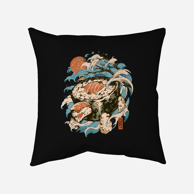 Turtle Sushi-None-Removable Cover w Insert-Throw Pillow-ilustrata