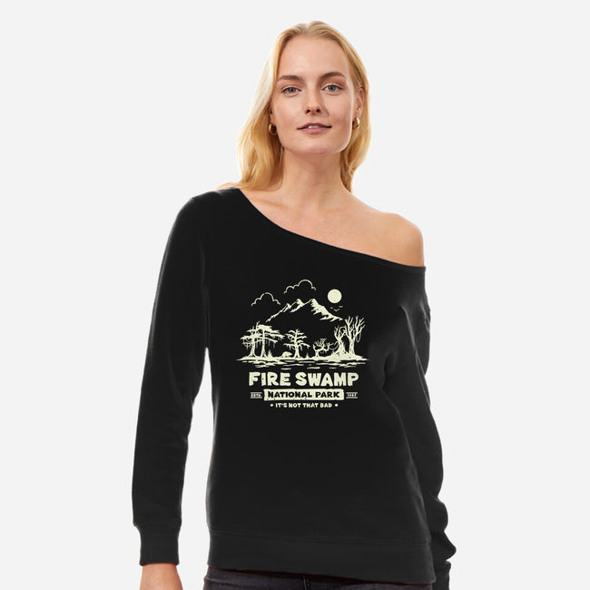 Fire Swamp National Park-Womens-Off Shoulder-Sweatshirt-retrodivision