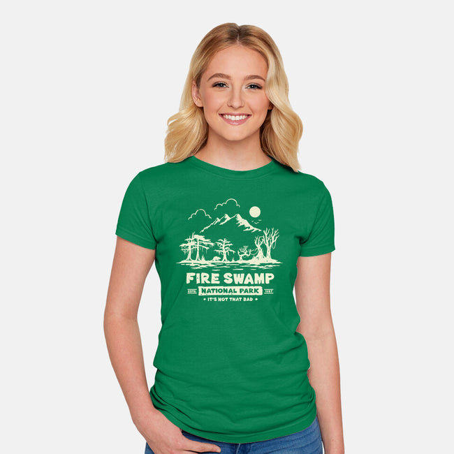 Fire Swamp National Park-Womens-Fitted-Tee-retrodivision