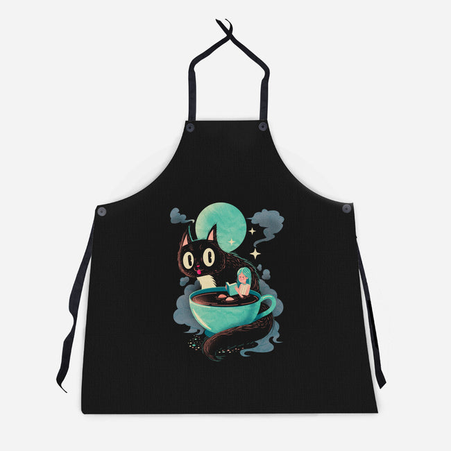 Books Coffee And Giant Cats-Unisex-Kitchen-Apron-Chinellatto