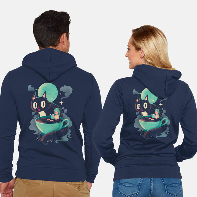 Books Coffee And Giant Cats-Unisex-Zip-Up-Sweatshirt-Chinellatto