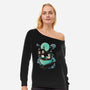 Books Coffee And Giant Cats-Womens-Off Shoulder-Sweatshirt-Chinellatto