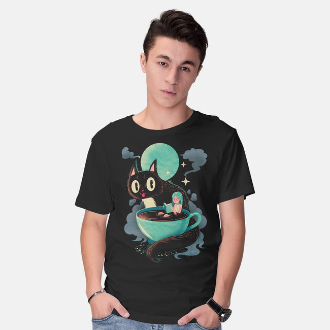 Books Coffee And Giant Cats-Mens-Basic-Tee-Chinellatto