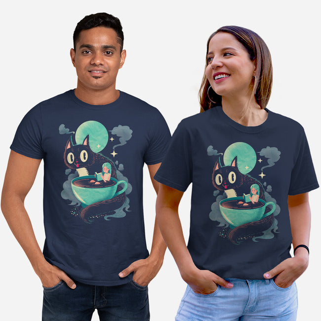 Books Coffee And Giant Cats-Unisex-Basic-Tee-Chinellatto