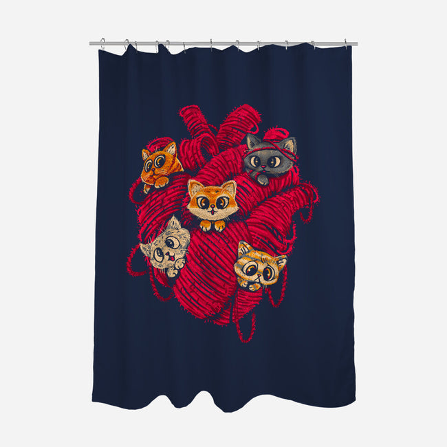 Wool Heart-None-Polyester-Shower Curtain-Chinellatto