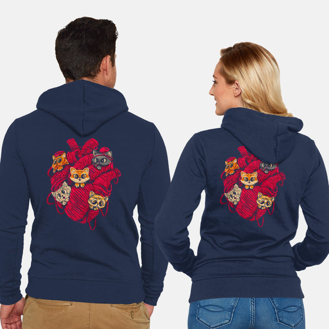 Wool Heart-Unisex-Zip-Up-Sweatshirt-Chinellatto