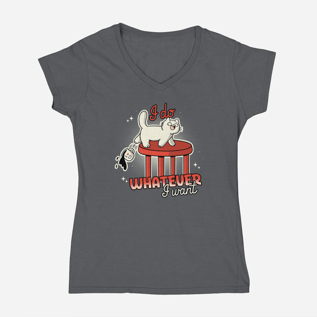 I Do Whatever I Want-Womens-V-Neck-Tee-Freecheese