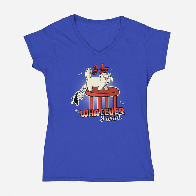 I Do Whatever I Want-Womens-V-Neck-Tee-Freecheese