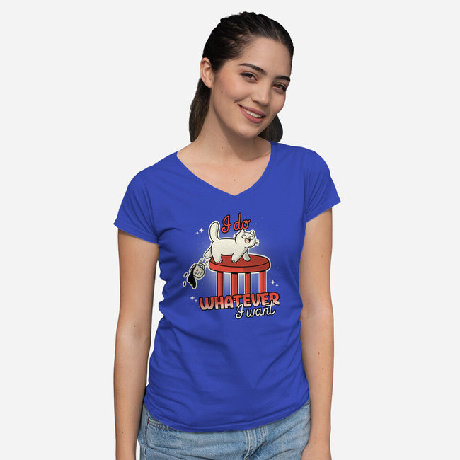 I Do Whatever I Want-Womens-V-Neck-Tee-Freecheese