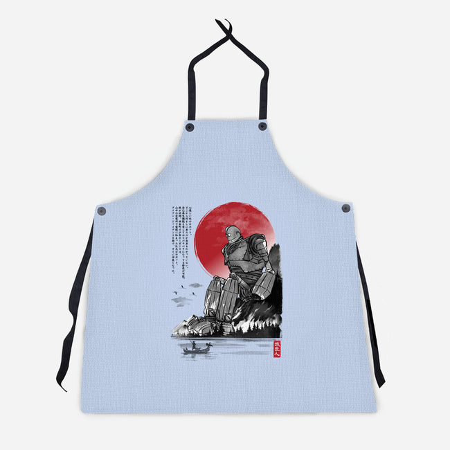 The Iron Giant In Japan Sumi-e-Unisex-Kitchen-Apron-DrMonekers