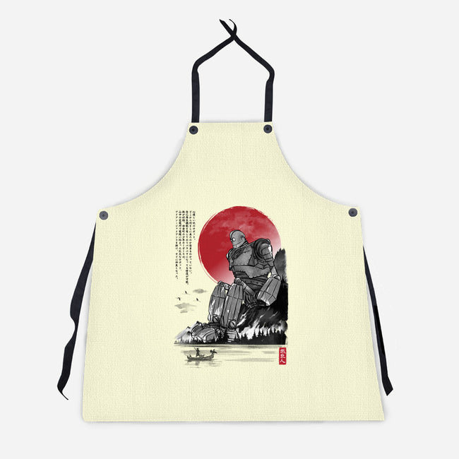 The Iron Giant In Japan Sumi-e-Unisex-Kitchen-Apron-DrMonekers