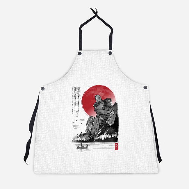The Iron Giant In Japan Sumi-e-Unisex-Kitchen-Apron-DrMonekers