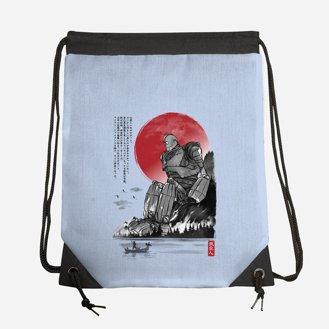 The Iron Giant In Japan Sumi-e-None-Drawstring-Bag-DrMonekers
