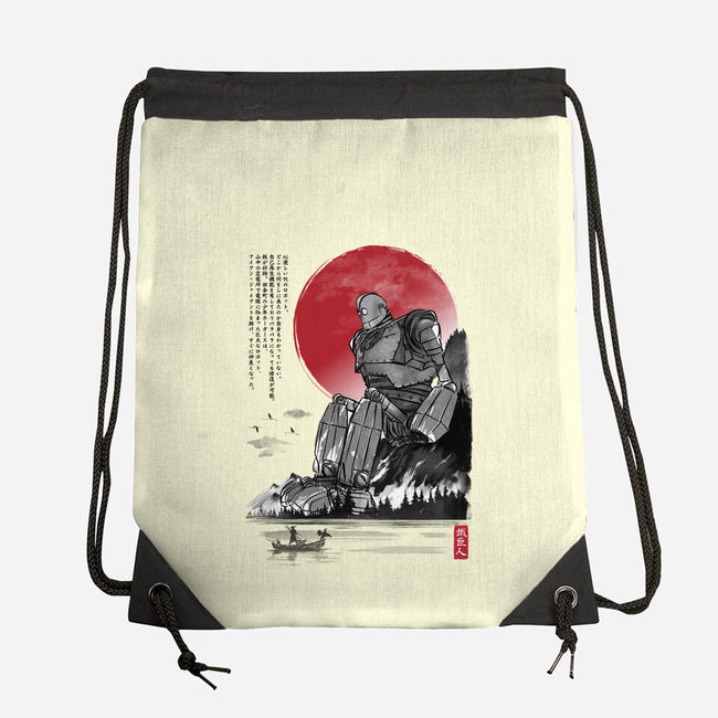 The Iron Giant In Japan Sumi-e-None-Drawstring-Bag-DrMonekers