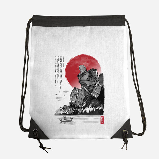 The Iron Giant In Japan Sumi-e-None-Drawstring-Bag-DrMonekers