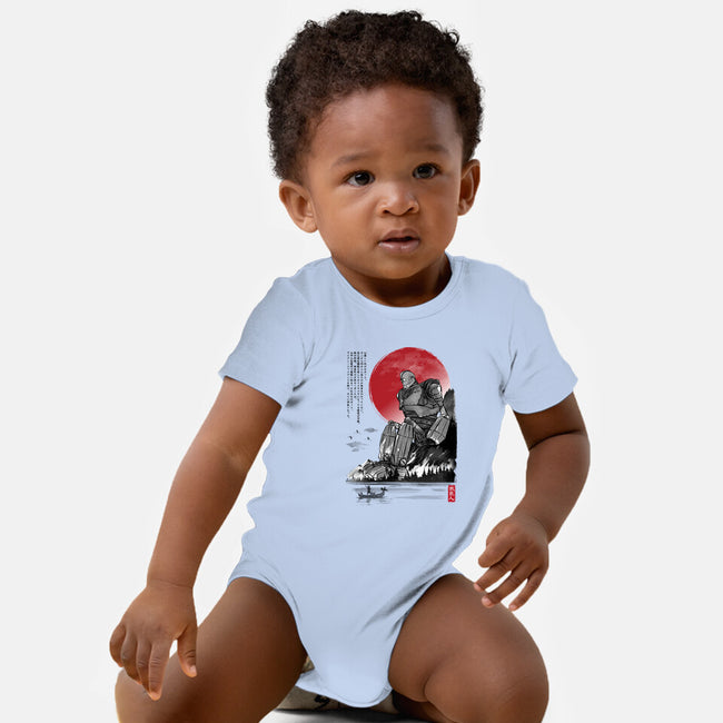 The Iron Giant In Japan Sumi-e-Baby-Basic-Onesie-DrMonekers