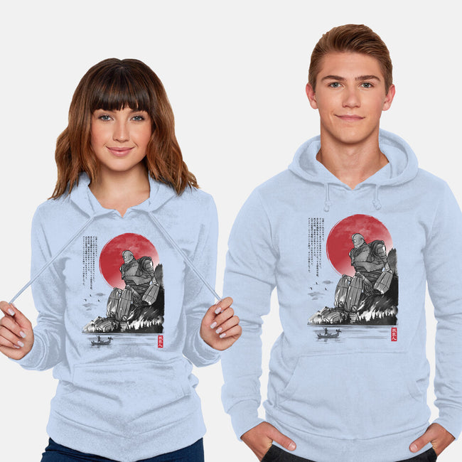 The Iron Giant In Japan Sumi-e-Unisex-Pullover-Sweatshirt-DrMonekers