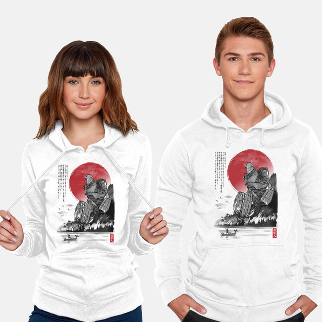The Iron Giant In Japan Sumi-e-Unisex-Pullover-Sweatshirt-DrMonekers