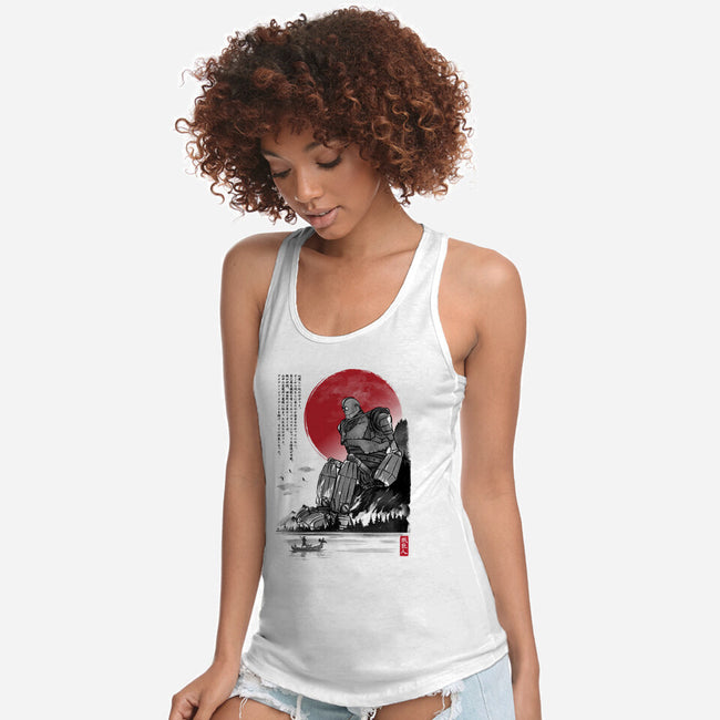 The Iron Giant In Japan Sumi-e-Womens-Racerback-Tank-DrMonekers
