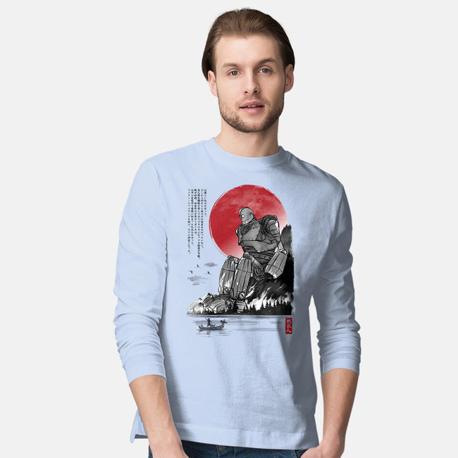 The Iron Giant In Japan Sumi-e-Mens-Long Sleeved-Tee-DrMonekers
