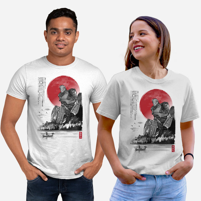 The Iron Giant In Japan Sumi-e-Unisex-Basic-Tee-DrMonekers