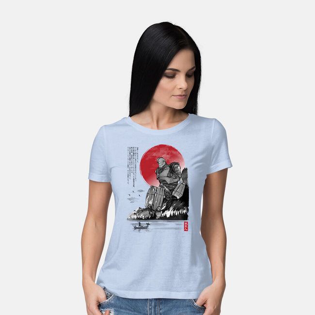The Iron Giant In Japan Sumi-e-Womens-Basic-Tee-DrMonekers