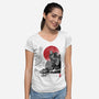 The Iron Giant In Japan Sumi-e-Womens-V-Neck-Tee-DrMonekers