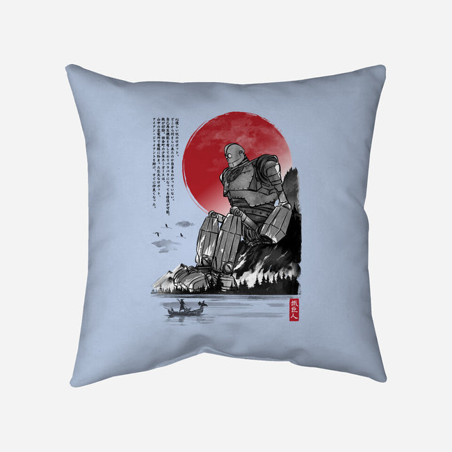The Iron Giant In Japan Sumi-e-None-Removable Cover w Insert-Throw Pillow-DrMonekers