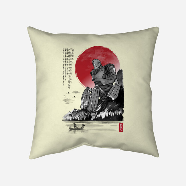 The Iron Giant In Japan Sumi-e-None-Removable Cover w Insert-Throw Pillow-DrMonekers