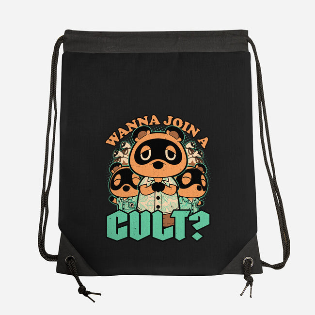 Raccoon Island Cult-None-Drawstring-Bag-Studio Mootant