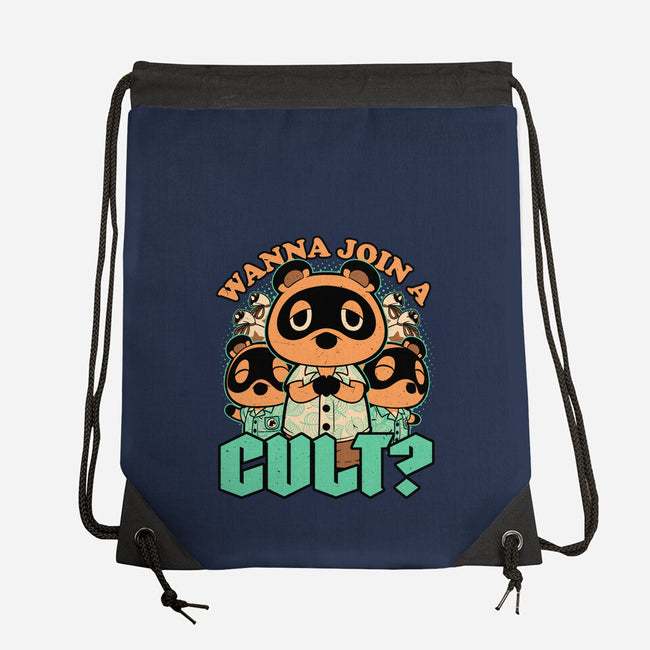 Raccoon Island Cult-None-Drawstring-Bag-Studio Mootant