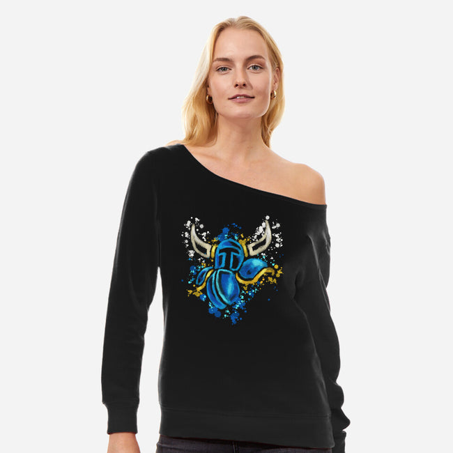 Knight Armor-Womens-Off Shoulder-Sweatshirt-nickzzarto