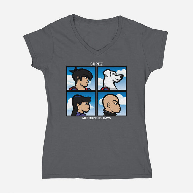Metropolis Days-Womens-V-Neck-Tee-jrberger